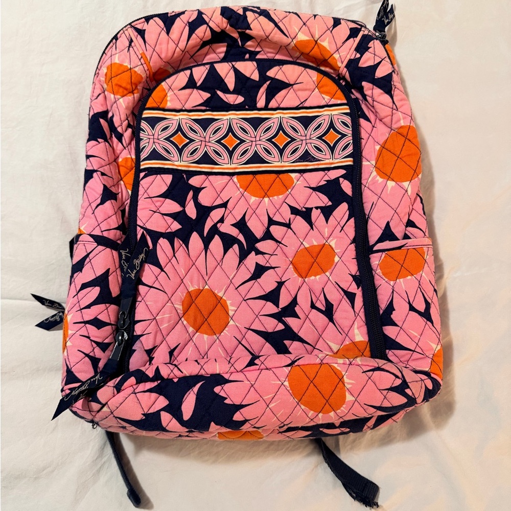 Vera Bradley Campus Backpack in the "Loves Me" pattern.